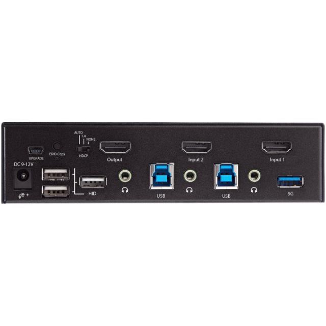 StarTech.com - Switch Conmutador KVM de 2 Puertos HDMI 2.0 4K para 1 Monitor - Vídeo de 4K y 60Hz Ultra HD - HDR - Hub Ladrón US