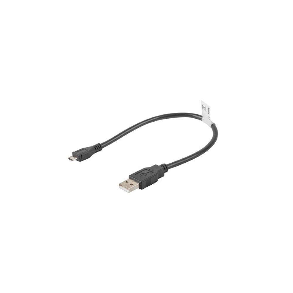 Lanberg - CA-USBM-10CC-0003-BK cable USB USB 2.0 0,3 m Micro-USB B USB A Negro