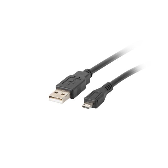 Lanberg - CA-USBM-10CC-0003-BK cable USB USB 2.0 0,3 m Micro-USB B USB A Negro