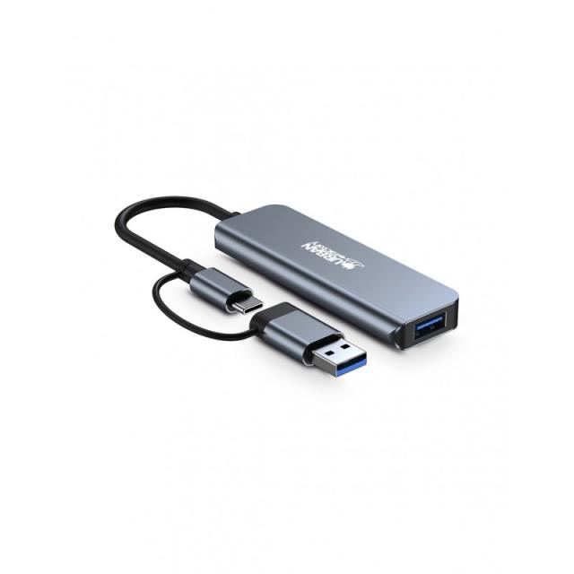Urban Factory - MHC35UF base para portátil y replicador de puertos Alámbrico USB 3.2 Gen 1 (3.1 Gen 1) Type-A Gris