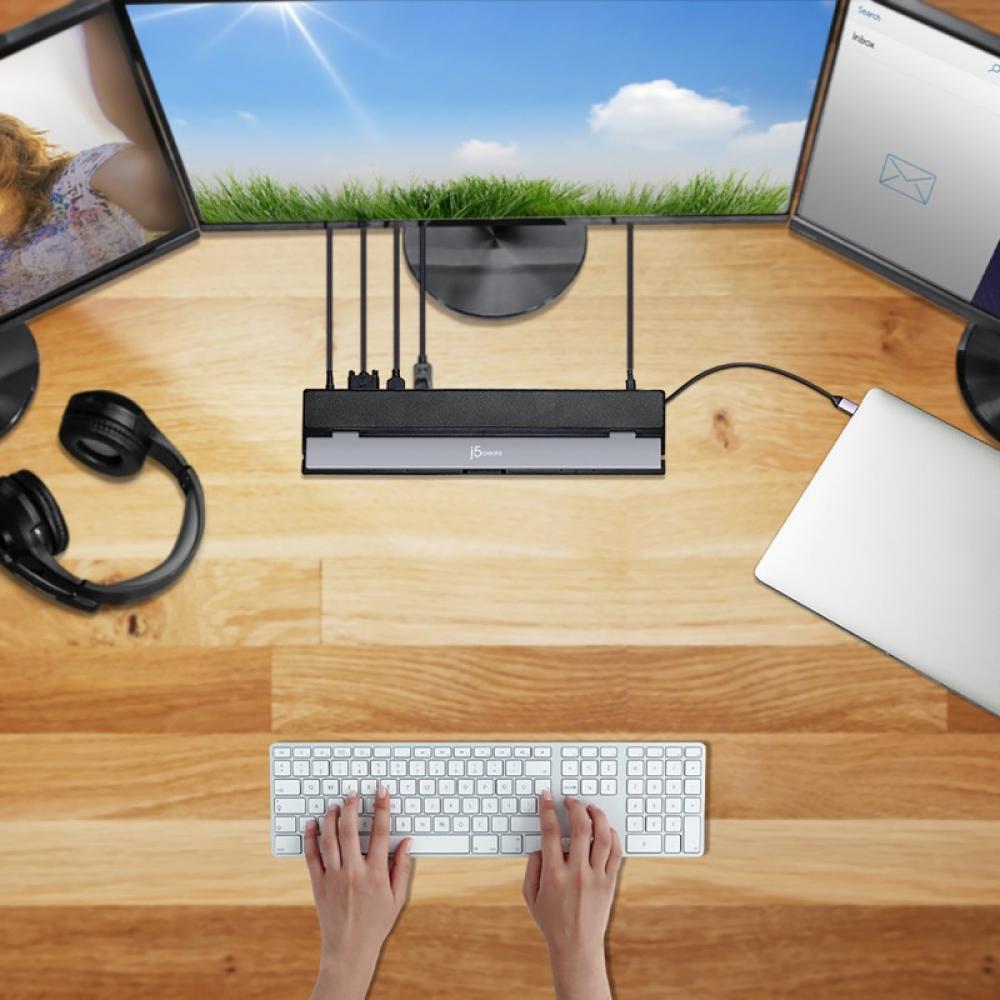 j5create - JCD543-N Estación de acoplamiento de tres pantallas USB-C™