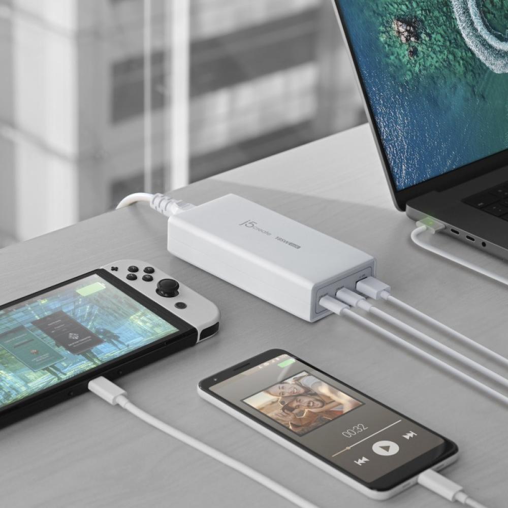 j5create - JUP37185W-EN cargador de dispositivo móvil Universal Blanco Corriente alterna Carga rápida Interior