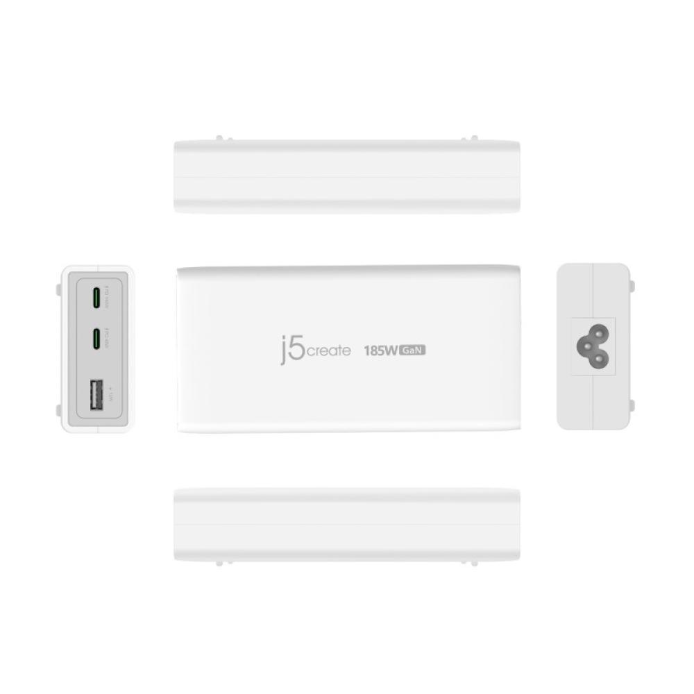 j5create - JUP37185W-EN cargador de dispositivo móvil Universal Blanco Corriente alterna Carga rápida Interior