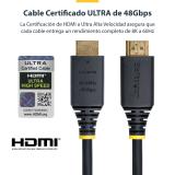 StarTech.com - Cable HDMI de 50cm Certificado de Ultra Alta Velocidad - 8K60Hz/4K120Hz - Cable HDMI 2.1 con HDR10+ / eARC - 48Gb