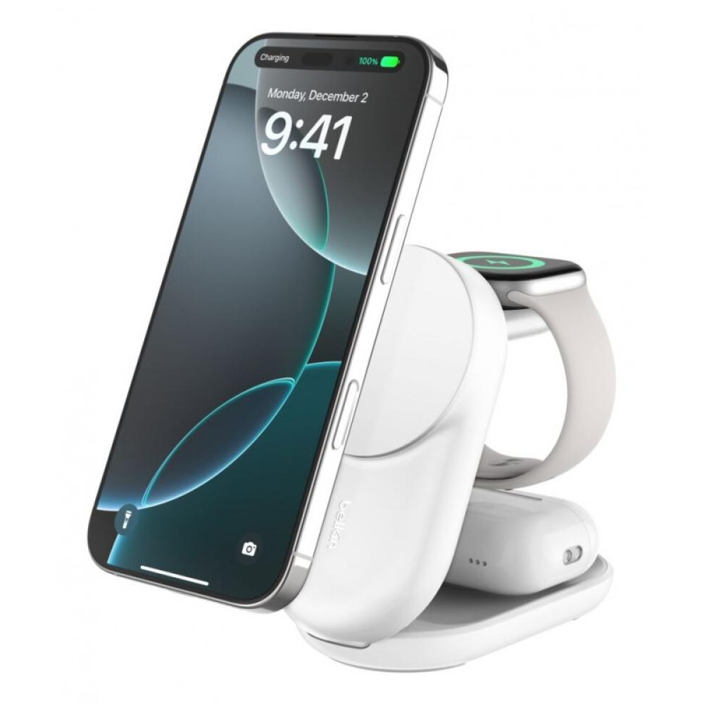 Belkin - Qi2 Fitness tracker, Auriculares, Smartphone, Reloj inteligente Blanco USB Cargador inalámbrico Carga rápi - WIZ037KQWH