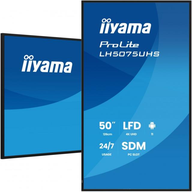 iiyama - LH5075UHS-B2AG pantalla de señalización Pantalla plana para señalización digital 125,7 cm (49.5") LCD Wifi 500 cd / m²
