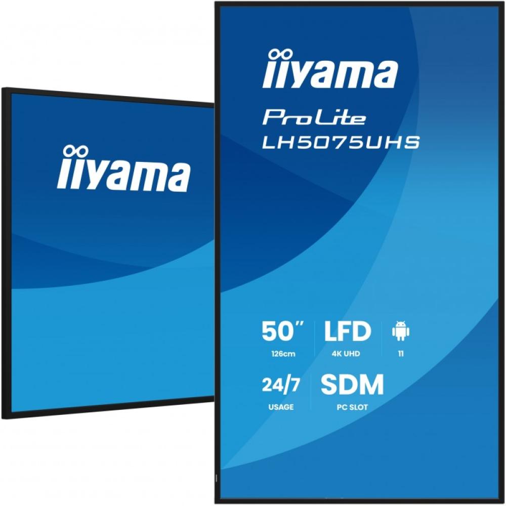 iiyama - LH5075UHS-B2AG pantalla de señalización Pantalla plana para señalización digital 125,7 cm (49.5") LCD Wifi 500 cd / m²