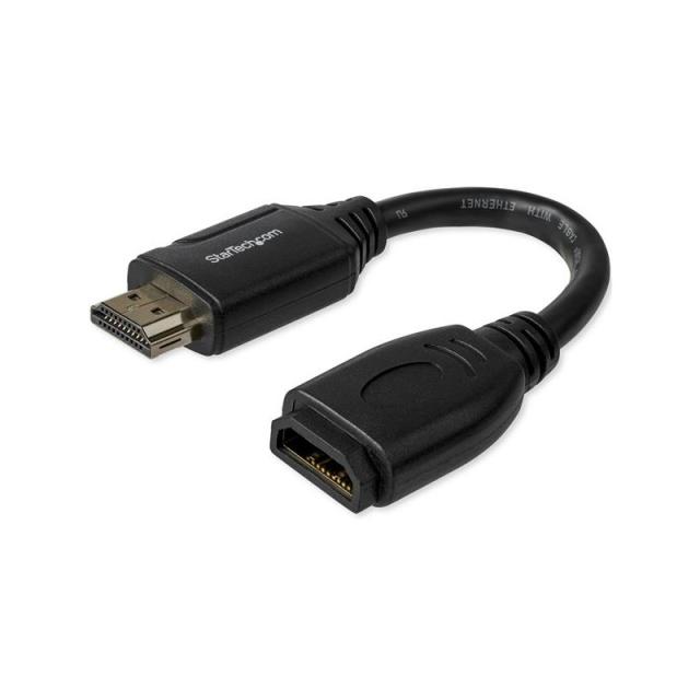 StarTech.com - Cable de 15cm de Extensión Alargador HDMI 2.0 de Alta Velocidad con Ethernet - Extensor de Puertos - Cable para C