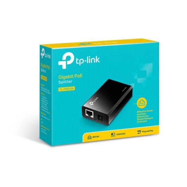 TP-Link - TL-POE10R divisor de red Negro Energía sobre Ethernet (PoE)