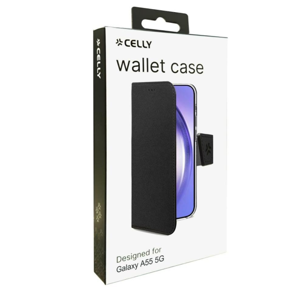 Celly - WALLY1064 funda para teléfono móvil 16,8 cm (6.6") Funda cartera Negro