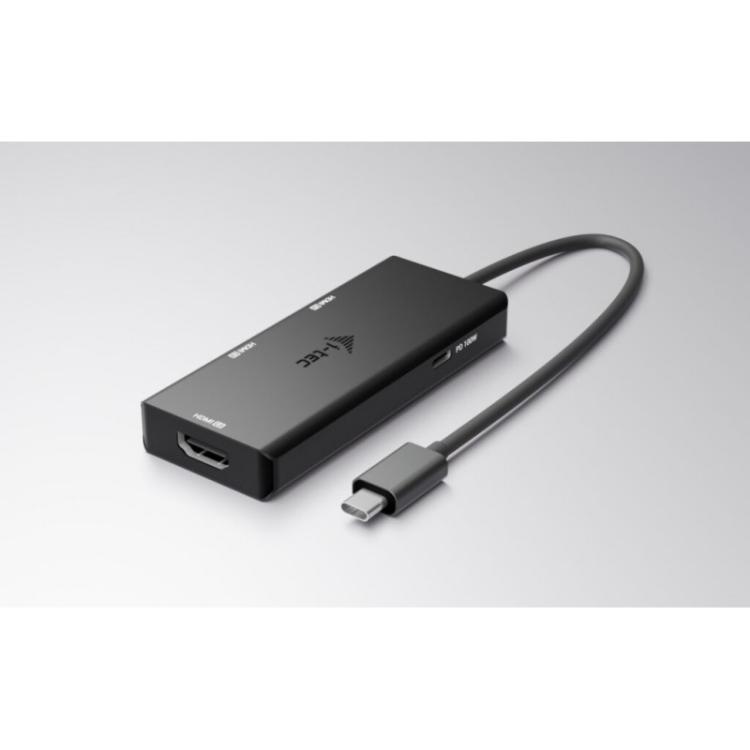 i-tec - USB-C Triple 4K HDMI Video Adapter, Power Delivery 100W