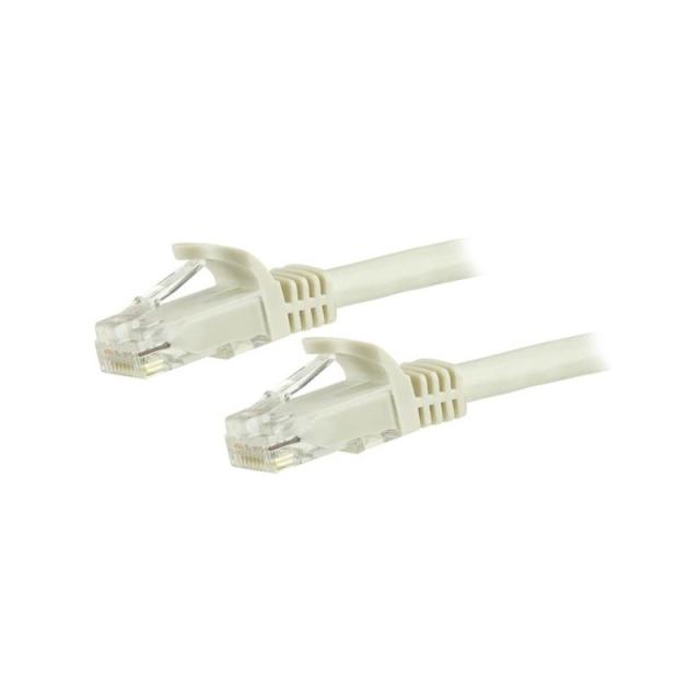 StarTech.com - Cable de 1,5m Cat6 Ethernet de Red Blanco - RJ45 sin Enganches - 24AWG