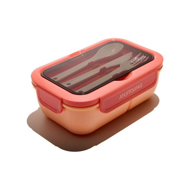 Muitomas - LUNCHBOXSPF fiambrera Táper 1,1 L Plástico Negro, Durazno 1 pieza(s)