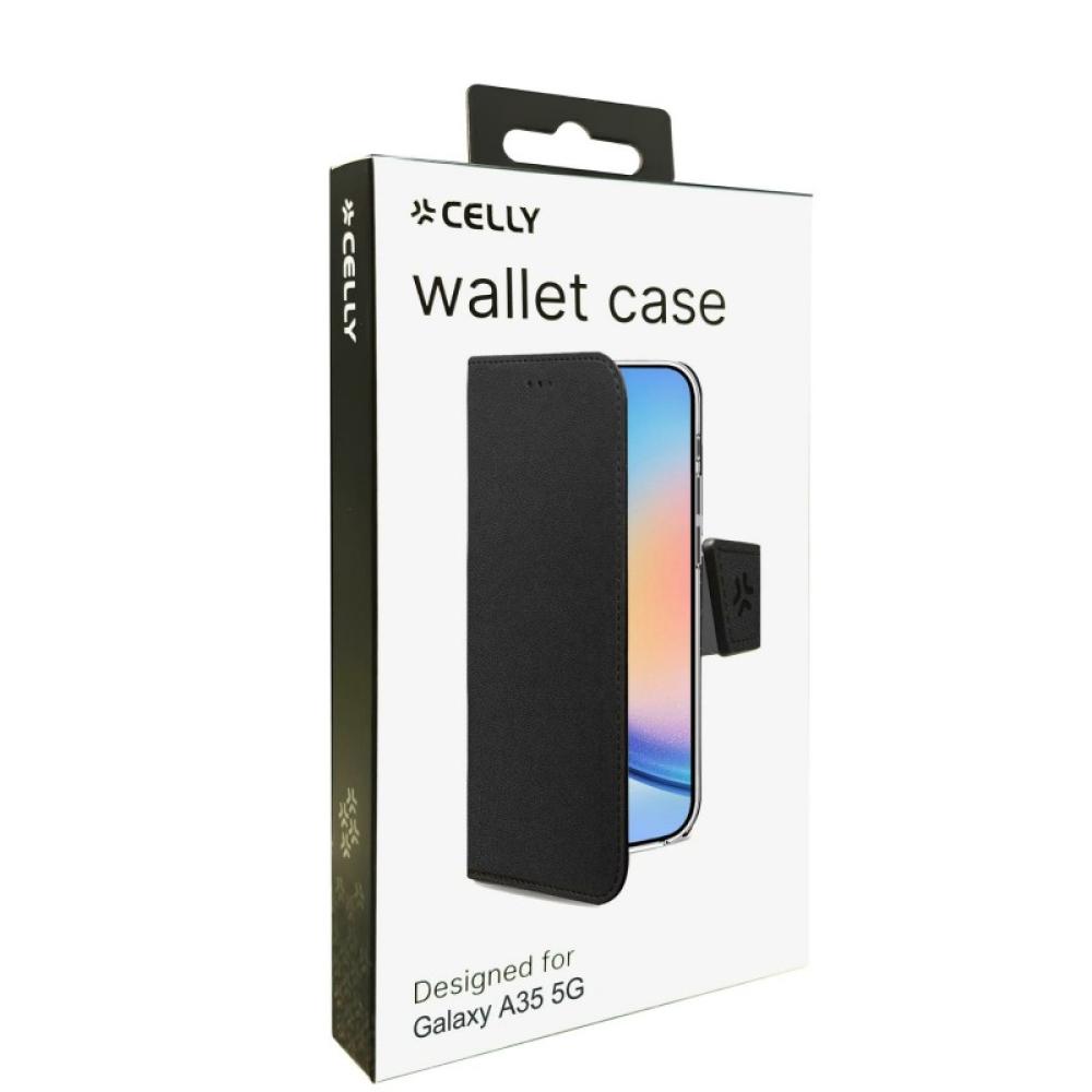 Celly - WALLY1063 funda para teléfono móvil 16,8 cm (6.6") Funda cartera Negro