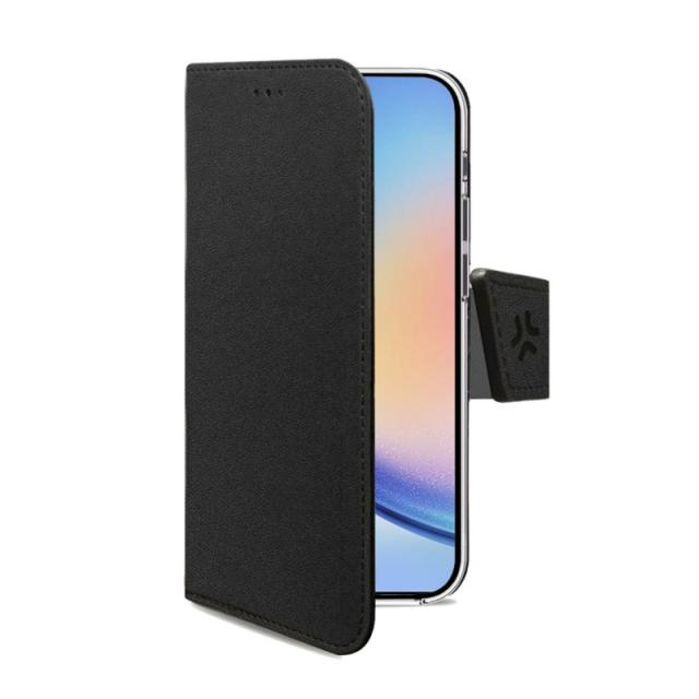 Celly - WALLY1063 funda para teléfono móvil 16,8 cm (6.6") Funda cartera Negro