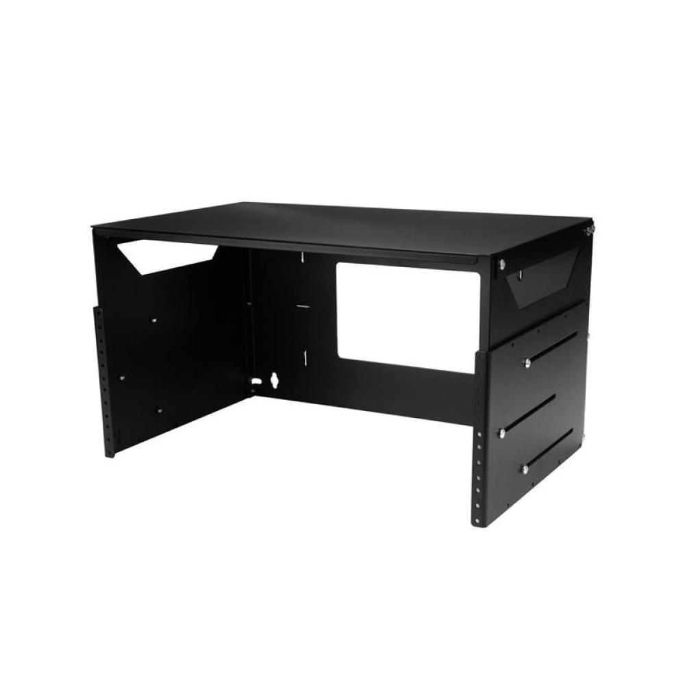 StarTech.com - Rack de Servidores Abierto de 4U de Pared - de 2 Columnas - con Estante Integrado - de Profundidad Ajustable - pa