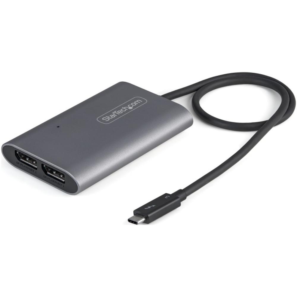 StarTech.com - Adaptador Thunderbolt 3 a Dos Puertos DisplayPort DP 1.4 - Adaptador Thunderbolt 3 a DP de 2 Monitores 4K de 60Hz