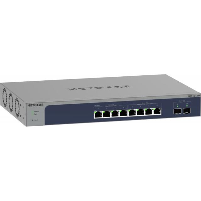 NETGEAR - 8-Port Multi-Gigabit/10G Ethernet Smart Switch with 2 SFP+ Ports (MS510TXM) Gestionado L2+ 10G Ethernet (100/1000/1000