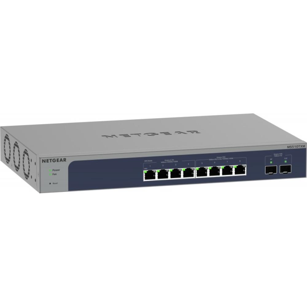 NETGEAR - 8-Port Multi-Gigabit/10G Ethernet Smart Switch with 2 SFP+ Ports (MS510TXM) Gestionado L2+ 10G Ethernet (100/1000/1000