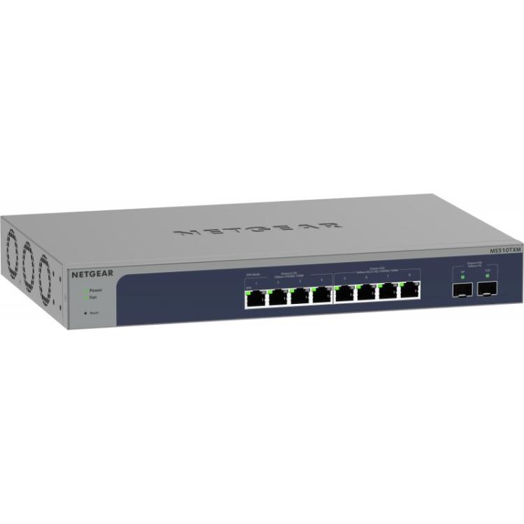 NETGEAR - 8-Port Multi-Gigabit/10G Ethernet Smart Switch with 2 SFP+ Ports (MS510TXM) Gestionado L2+ 10G Ethernet (100/1000/1000