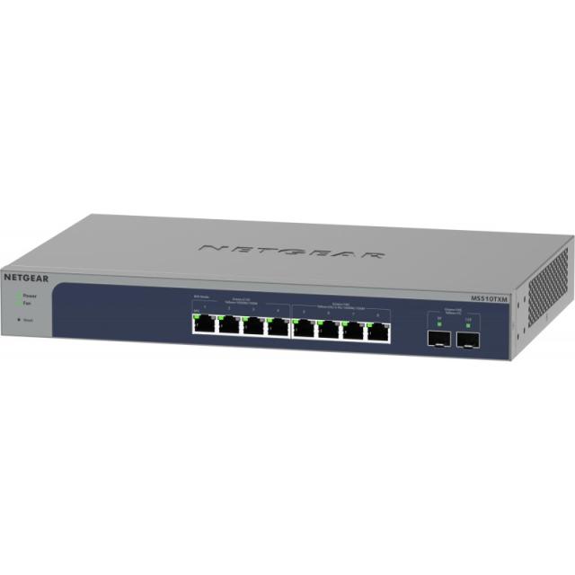 NETGEAR - 8-Port Multi-Gigabit/10G Ethernet Smart Switch with 2 SFP+ Ports (MS510TXM) Gestionado L2+ 10G Ethernet (100/1000/1000