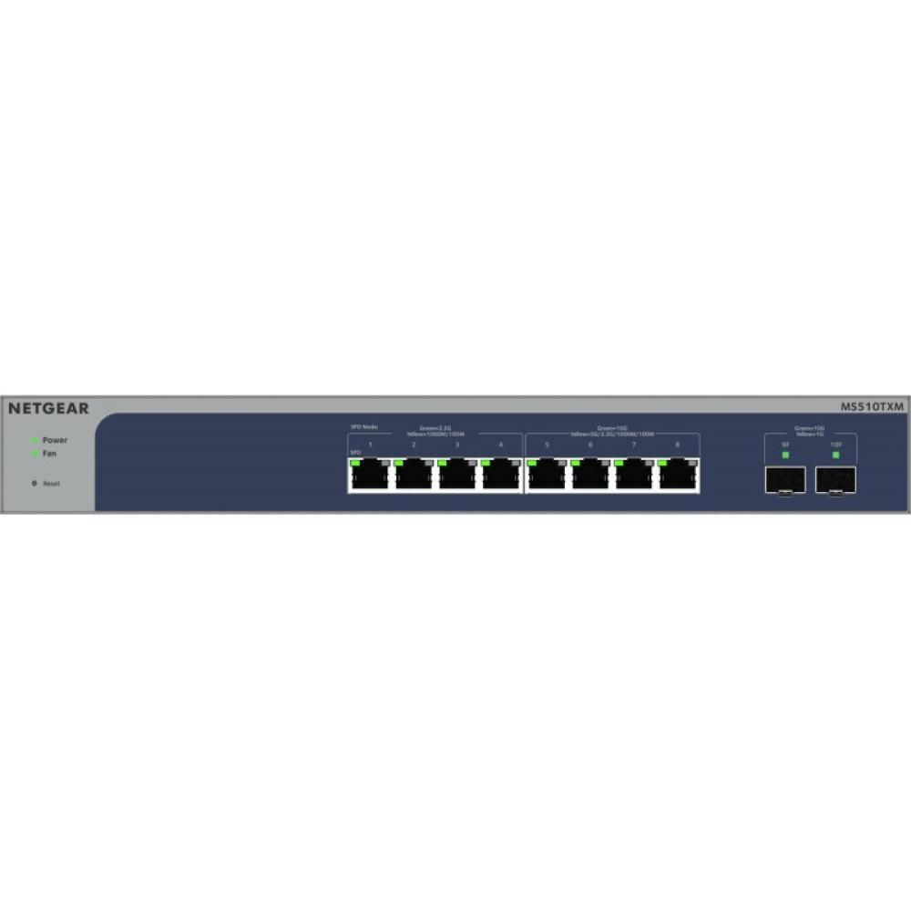 NETGEAR - 8-Port Multi-Gigabit/10G Ethernet Smart Switch with 2 SFP+ Ports (MS510TXM) Gestionado L2+ 10G Ethernet (100/1000/1000