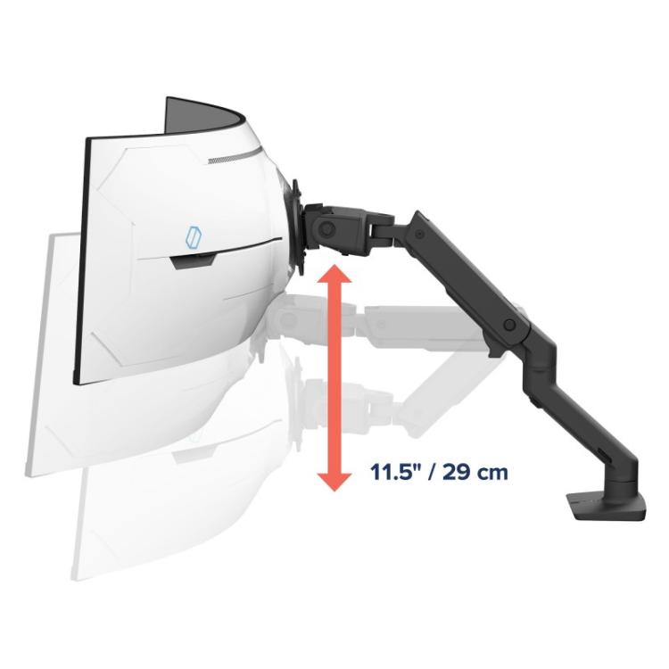 Ergotron - HX Series HX ARM WITH VERY HEAVY DUTY PIVOT DESK 144,8 cm (57") Escritorio Negro