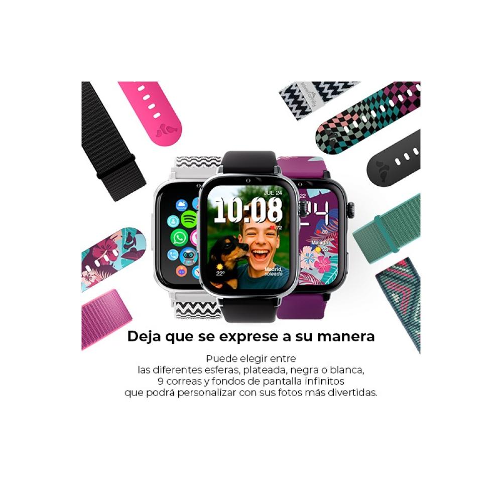 SaveFamily - 8436628090093 Relojes inteligentes y deportivos 5,08 cm (2") AMOLED 20 mm Digital Pantalla táctil Negro Wifi GPS (s