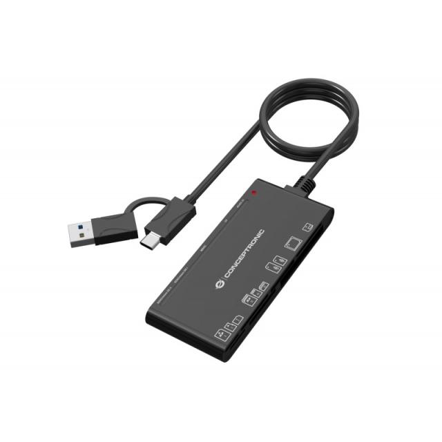 Conceptronic - BIAN10B lector de tarjeta USB 3.2 Gen 1 (3.1 Gen 1) Type-A/Type-C Negro