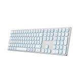 CoolBox - TECLADO INALAMBRICO RETROILUMINADO MOONLIGHT KEY B431 USB-C+BT5.1+RF2.4G BLANCO DE ALUMINIO