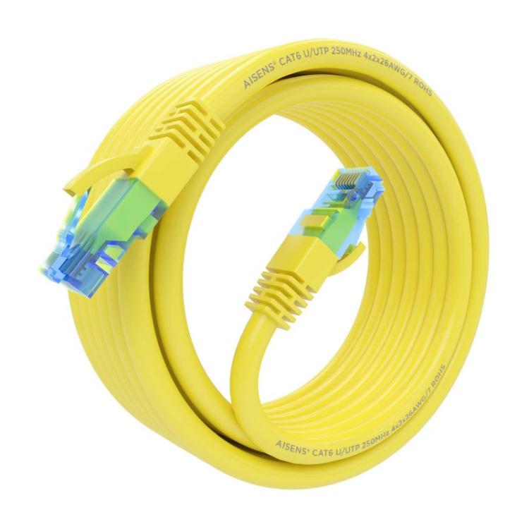 AISENS - Cable De Red Latiguillo RJ45 Cat.6 UTP AWG26 CCA, Amarillo, 4.0 m