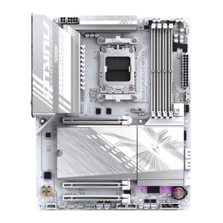 GIGABYTE - B850 AORUS ELITE WIFI7 ICE Placa Base - Procesadores AMD Ryzen Serie 9000, VRM digital de 14+2+2 fases, hasta 8200MHz