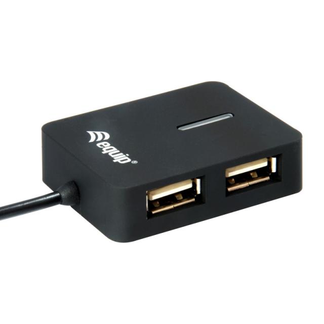 Equip - 128952 hub de interfaz USB 2.0 480 Mbit/s Negro