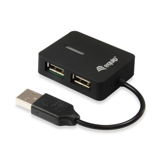 Equip - 128952 hub de interfaz USB 2.0 480 Mbit/s Negro