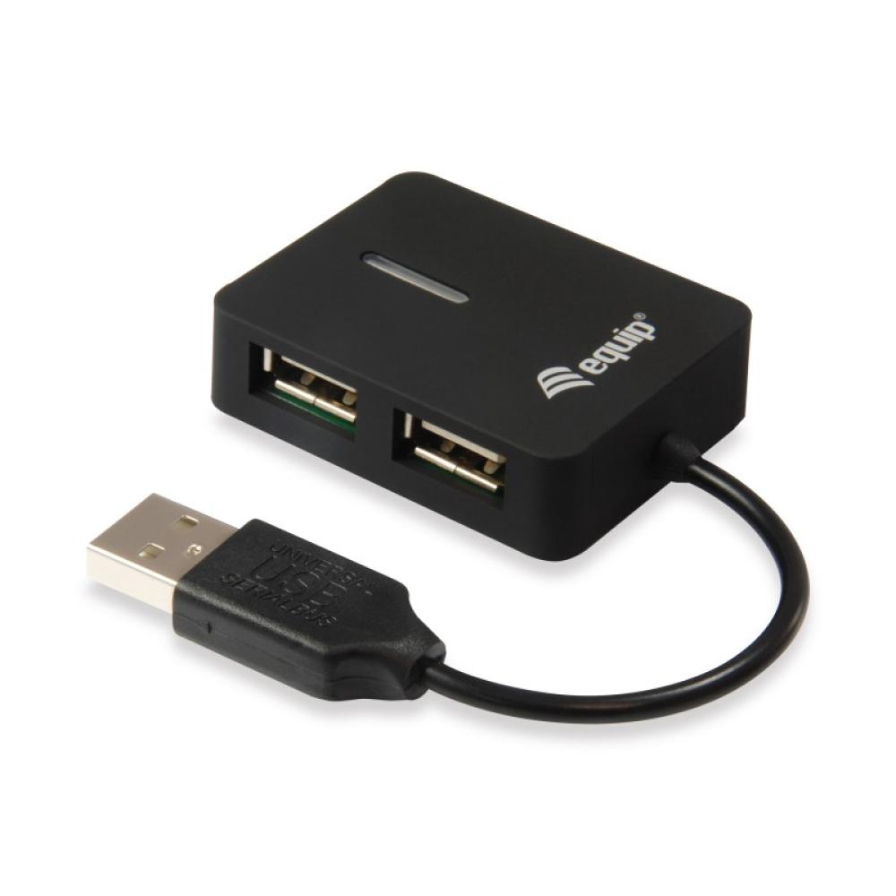 Equip - 128952 hub de interfaz USB 2.0 480 Mbit/s Negro