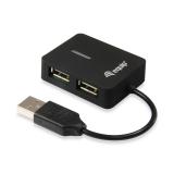 Equip - 128952 hub de interfaz USB 2.0 480 Mbit/s Negro