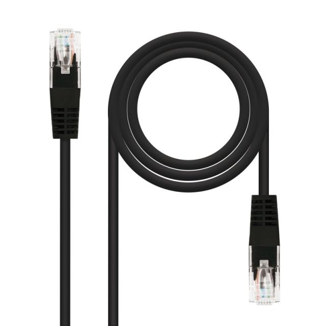 Nanocable - Cable Red Latiguillo RJ45 CAT.6 UTP AWG24, Negro, 25 cm
