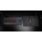 Mars Gaming - MCP124, Combo Gaming 3en1, Teclado Ergonómico H-Mech LED RGB, Ratón RGB 3200DPI Switches HUANO, Alfombrilla Nanote