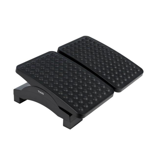TooQ - Reposapiés Ajustable en Altura e Inclinación, Negro - TQFR0604-B