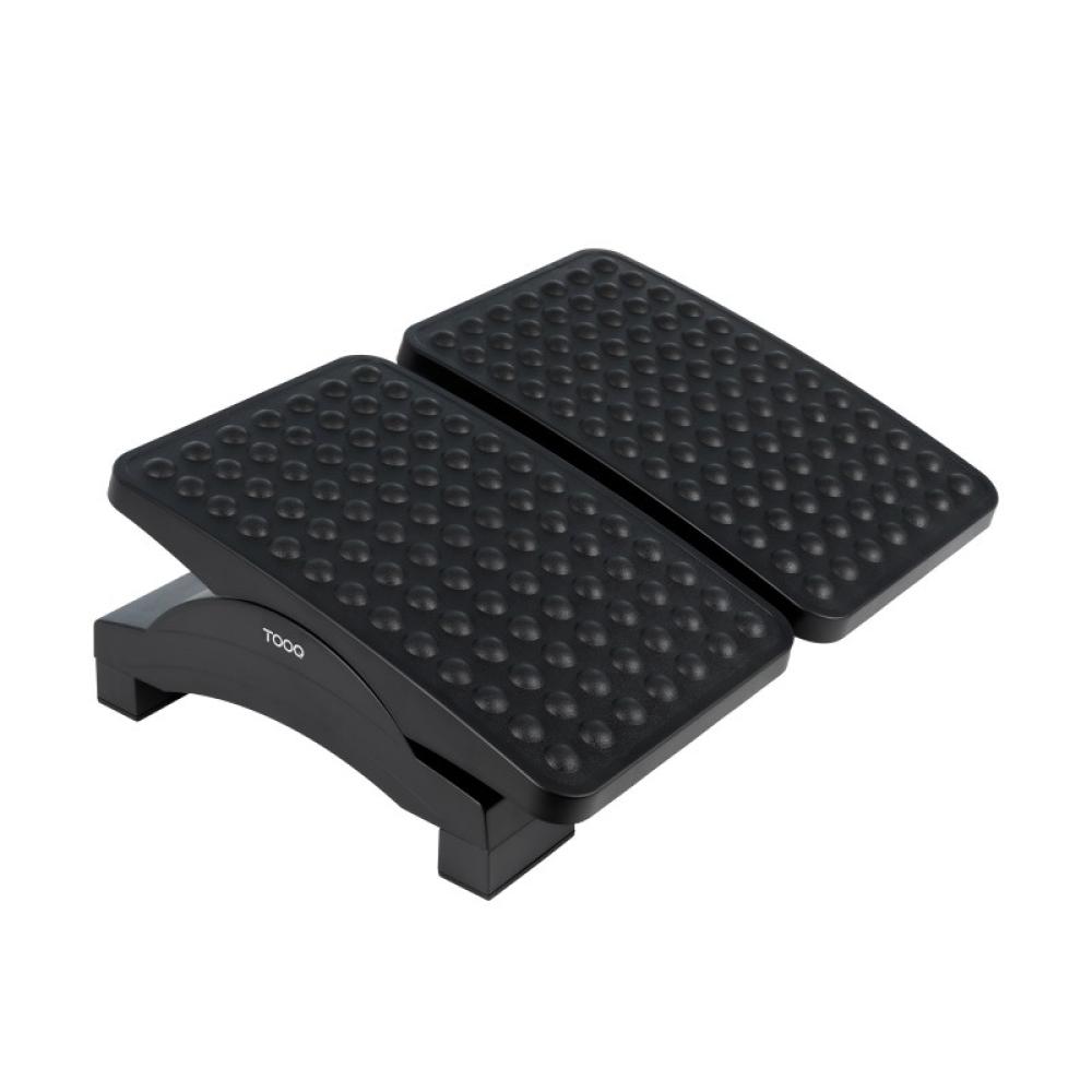 TooQ - Reposapiés Ajustable en Altura e Inclinación, Negro - TQFR0604-B