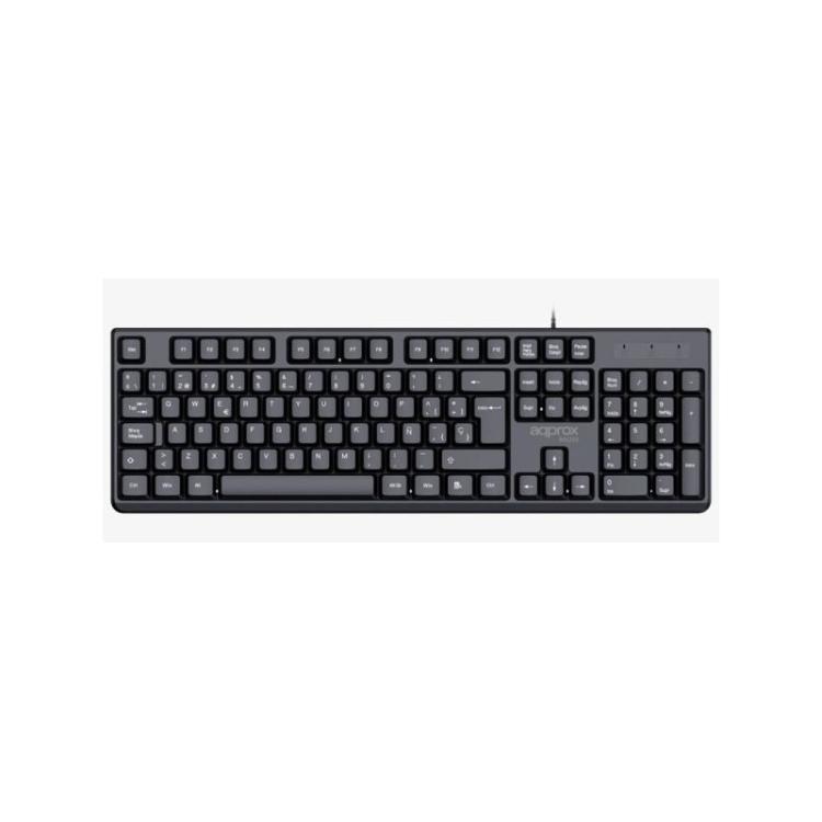 Approx - APPMX205 teclado Hogar USB QWERTY Español Negro