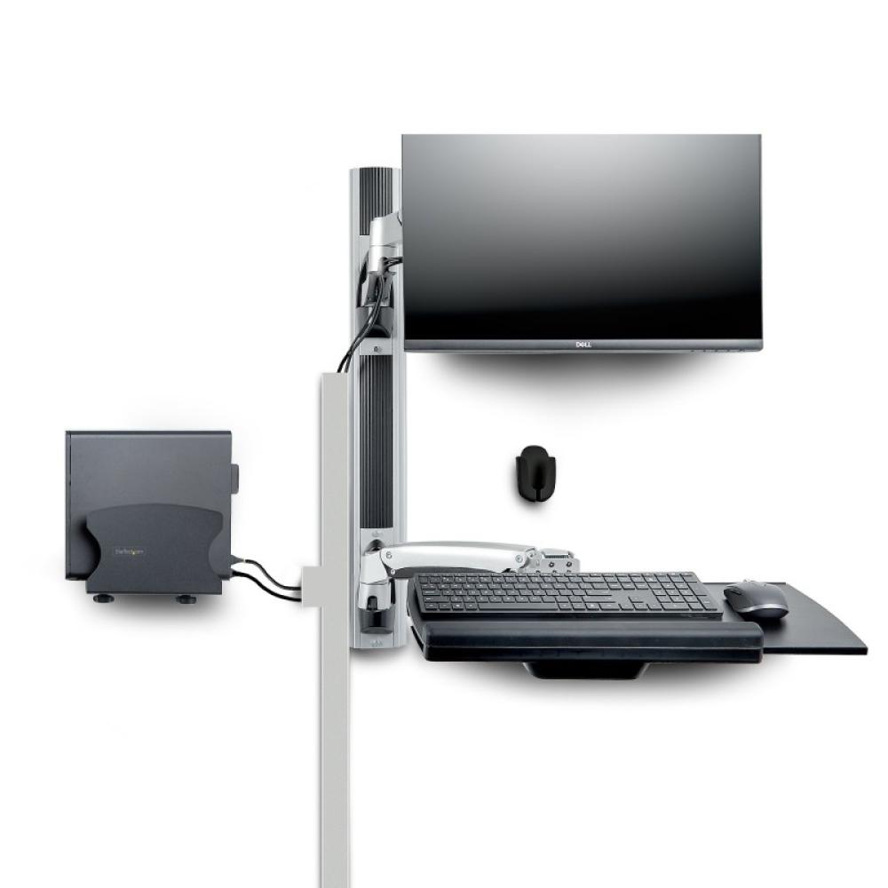 StarTech.com - Estación de Trabajo Soporte de Pared para Monitor VESA de 27 Pulgadas (10kg) con Bracket para CPU / Ordenador y B