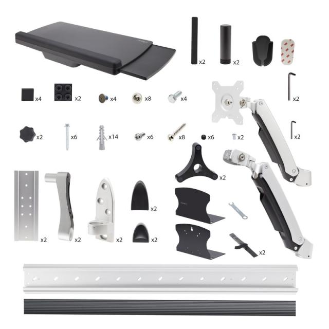 StarTech.com - Estación de Trabajo Soporte de Pared para Monitor VESA de 27 Pulgadas (10kg) con Bracket para CPU / Ordenador y B
