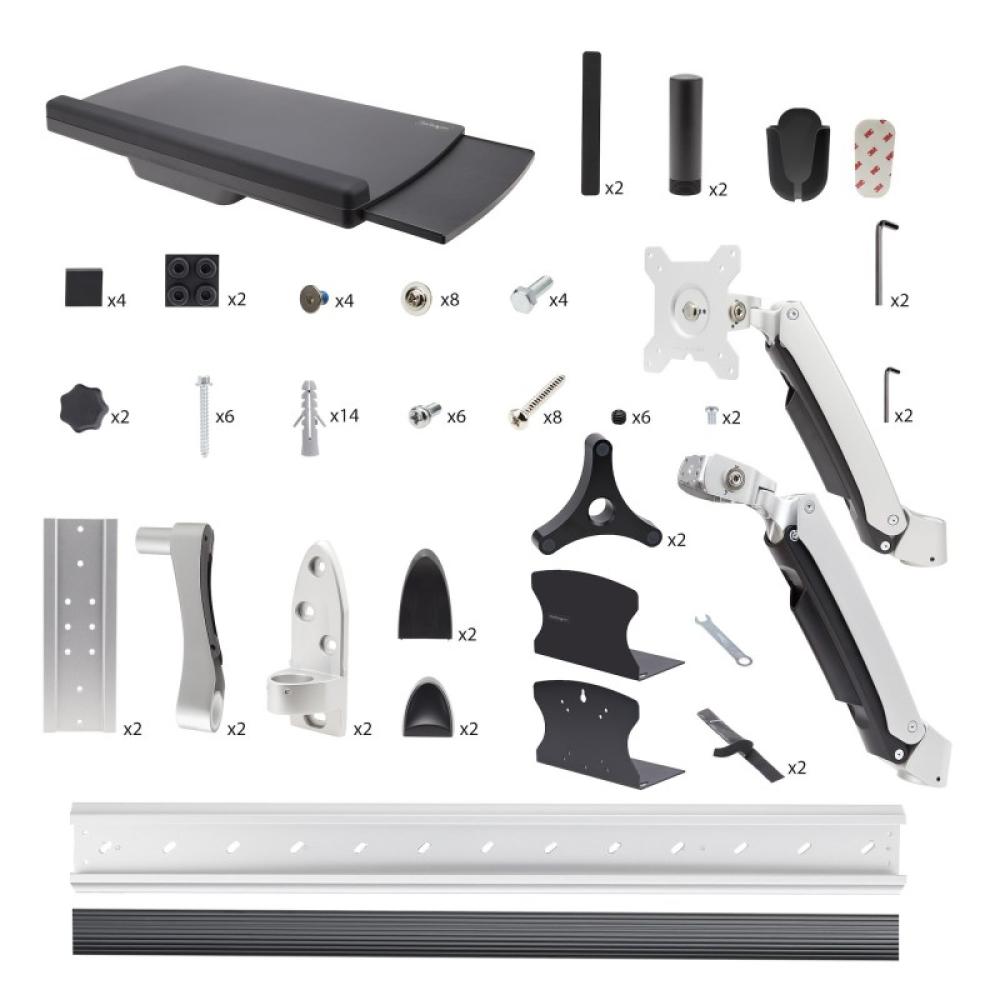 StarTech.com - Estación de Trabajo Soporte de Pared para Monitor VESA de 27 Pulgadas (10kg) con Bracket para CPU / Ordenador y B
