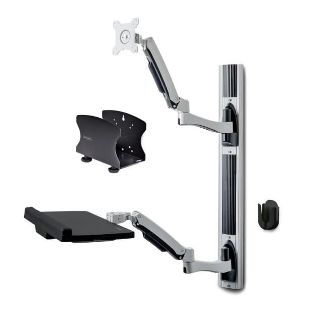 StarTech.com - Estación de Trabajo Soporte de Pared para Monitor VESA de 27 Pulgadas (10kg) con Bracket para CPU / Ordenador y B