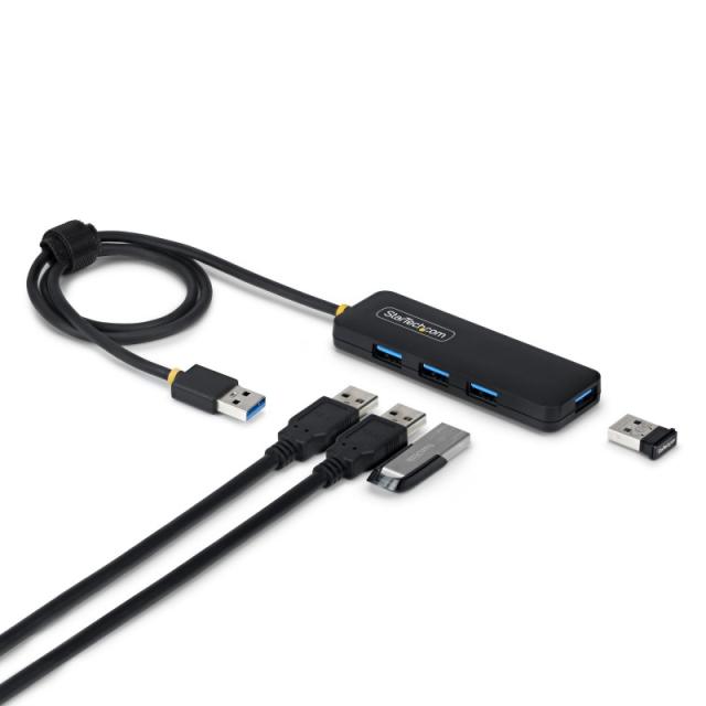StarTech.com - Hub USB-A de 4 Puertos - 5 Gbps - Ladrón USB Alimentado por el Bus USB - Concentrador de 4 Puertos - Plástico PCR