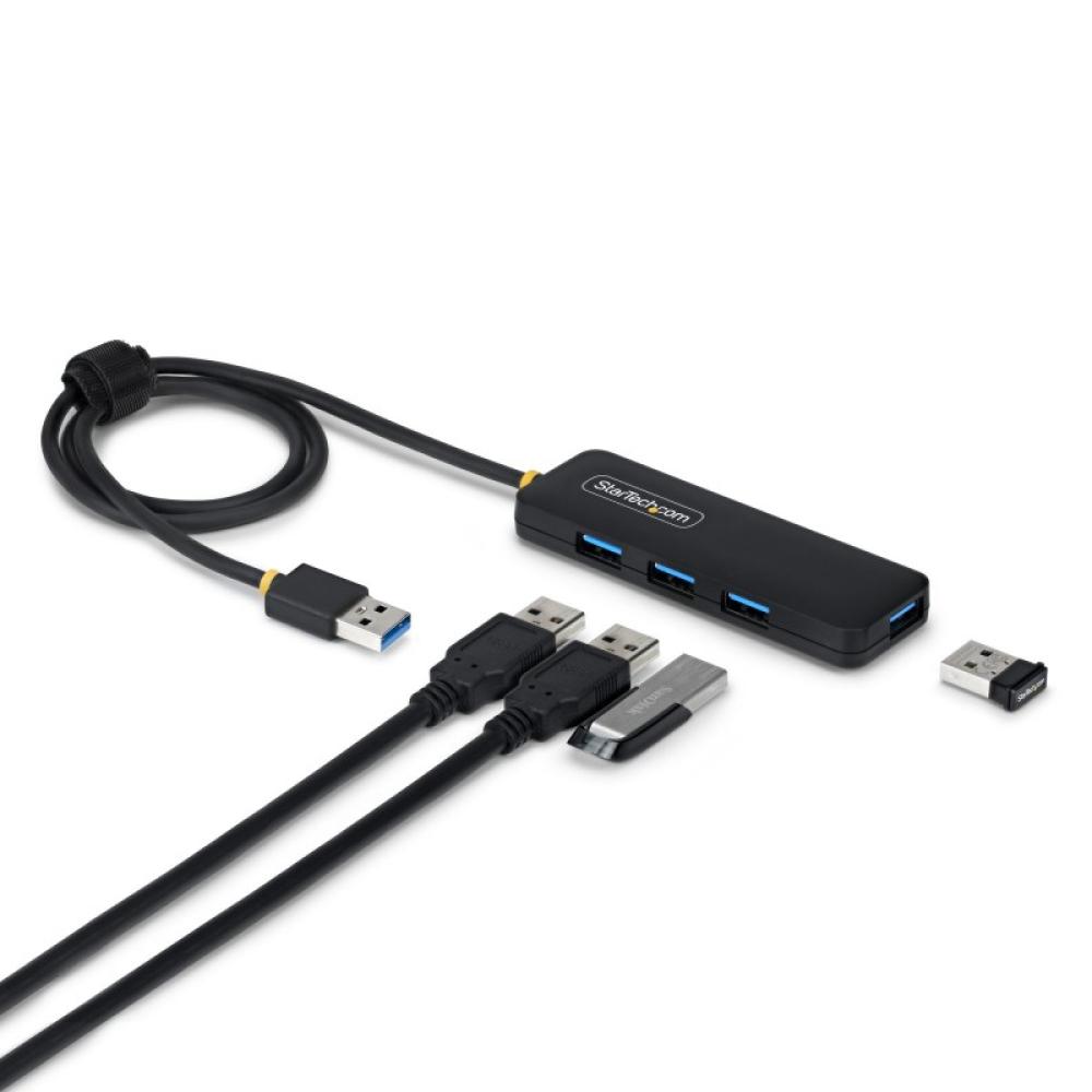 StarTech.com - Hub USB-A de 4 Puertos - 5 Gbps - Ladrón USB Alimentado por el Bus USB - Concentrador de 4 Puertos - Plástico PCR