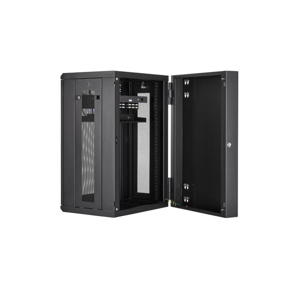 StarTech.com - Armario Rack de Pared para Servidores 18U 19" 4 Columnas y Estante 1U - Rack de Servidores de Montaje en Pared co