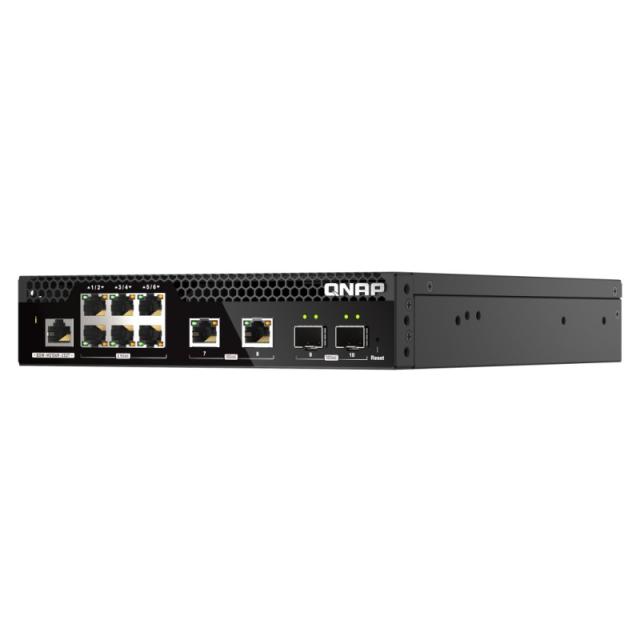 QNAP - QSW-M2106R-2S2T switch Gestionado L2 10G Ethernet (100/1000/10000) 1U Negro