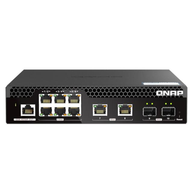 QNAP - QSW-M2106R-2S2T switch Gestionado L2 10G Ethernet (100/1000/10000) 1U Negro